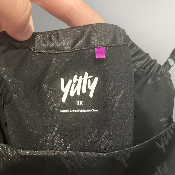 Yitty by Fabletics Black Satin 3X Cropped Triangle Camisole Sleep Tank Top - Picture 3 of 4